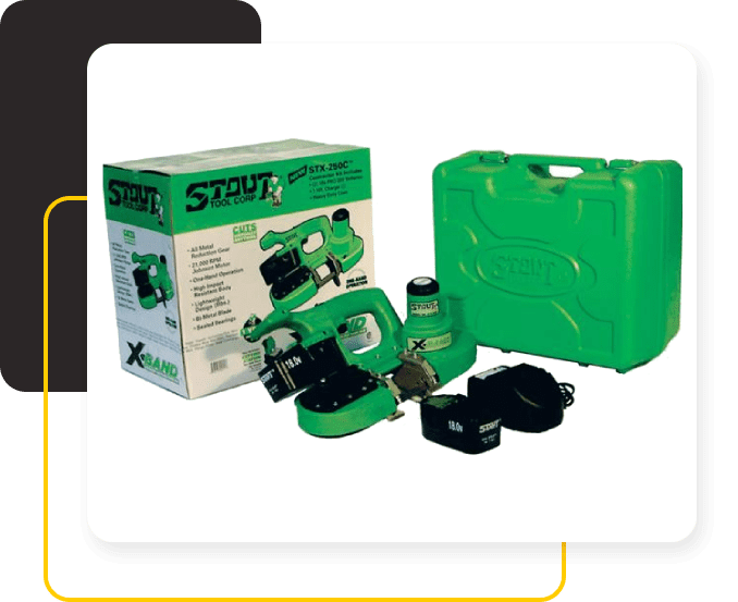 A green box with some tools in it